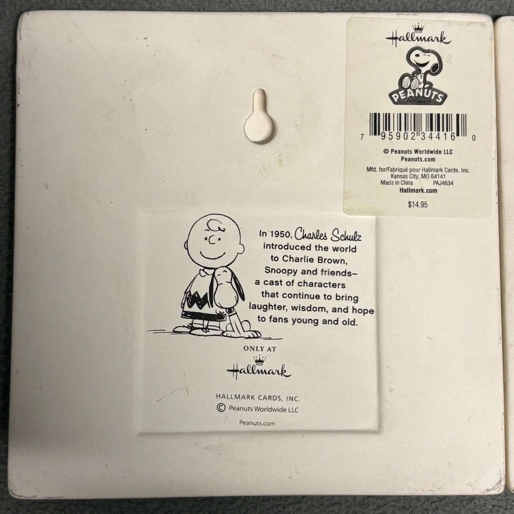 Hallmark Peanuts Ceramic Wall Plaques Set of 2 Snoopy Pigpen Home Decor Art